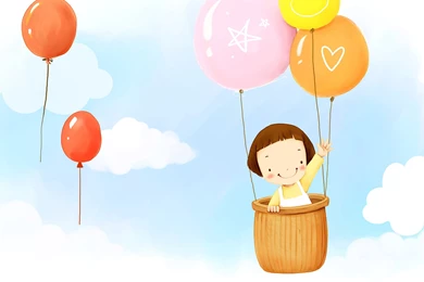 Download Wallpapers 3840x2160 Baby, Balloons, Flying, Sky, Clouds ...