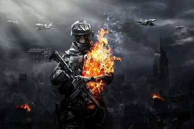 Download HD Battlefield 3 Skull Fire Gun Ammunition Wallpapers ...