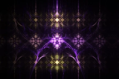 Abstract Fractals Purple Gold