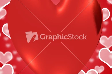 Heart With Red Hearts Backgrounds Showing Loving And Romance