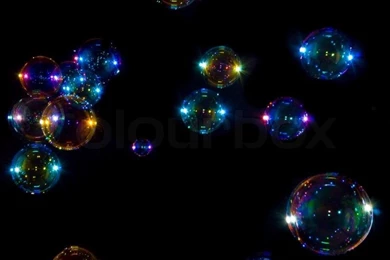 Soap Bubbles On Black Backgrounds