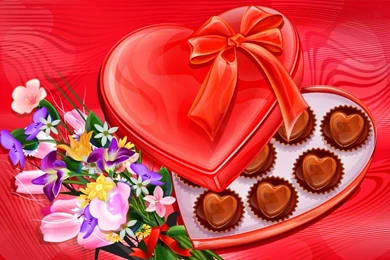 Chocolate Love Heart Wide Wallpapers