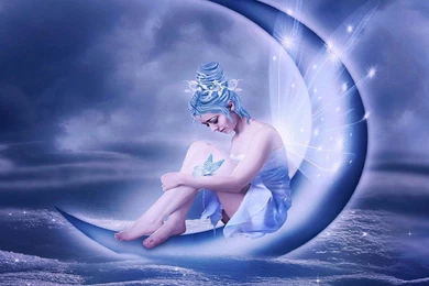 Crescent Moon In The Snow   (