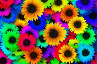 Rainbow Sunflowers   (
