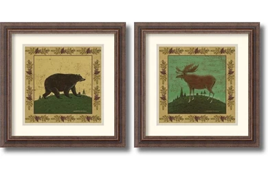 Amanti Art 'Folk Bear And Moose' By Warren Kimble 2 Piece Framed ...