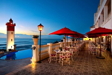 Simply Beautiful Light Ocean Hotel Pool Lantern Evening Swimming ...