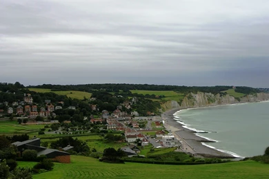 Town On The Beach In Normandy, France Wallpapers And Images ...