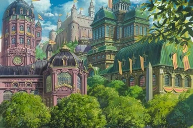 Lyriumnug:Howl's Moving Castle Backgrounds Design.