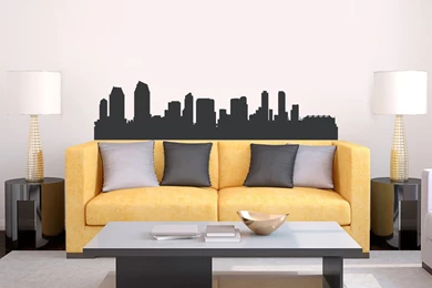 San Diego California Skyline Vinyl Wall Decal Sticker