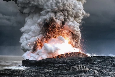 Nature, Volcanoes, Lava, Smoke, Hawaii, Eruption, Magma :: Wallpapers