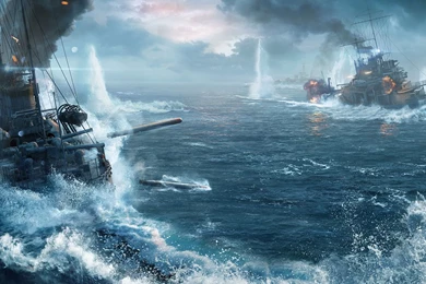 Full HD Wallpapers Torpedo Battle World Of Warships Art, Desktop ...