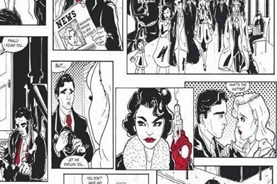 Galerie Sketch Black White Red Retro Comic Strip Cartoon Feature ...