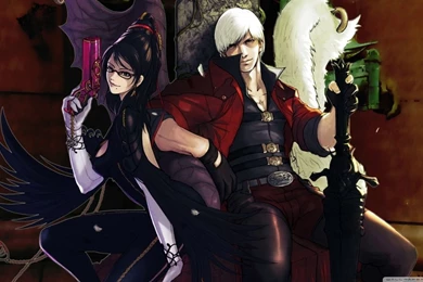 Bayonetta And Dante Devil May Cry HD Desktop Wallpapers : Dual Monitor