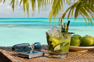 Download Wallpapers 1920x1080 Mojito, Cocktail, Phone, Points ...