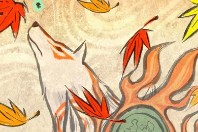 Kami Amaterasu Among Leafs   (