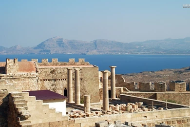 Ancient Temple Ruins In Rhodos, Greece Wallpapers   World ...