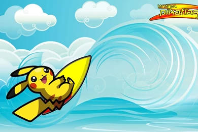 Pikachu Surfing   Pikachu Wallpapers (34365085)   Fanpop