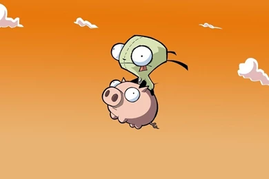 Cartoons Invader Zim Orange Pigs Gir