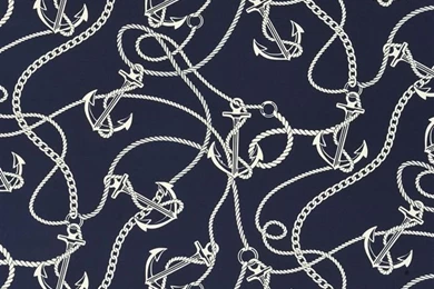 Weigh Anchor   Navy Fabric