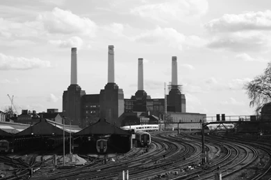 Battersea Industrial Plants Power Plants Railroad Tracks Wallpapers ...