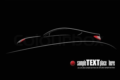White Silhouette Of Car On Black Backgrounds Vector Illustration ...