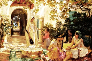 L INDOLENCE FREDERICK ARTHUR BRIDGMAN 1847 1928 WALLPAPER ...