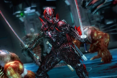 NINJA GAIDEN Fantasy Anime Warrior Weapon Sword Blood Skull Dark F ...