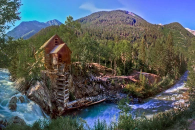 CRYSTAL MILL PANO COLORADO WALLPAPER (
