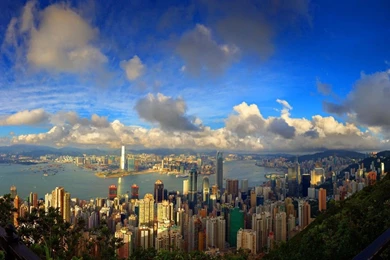 Skyscrapers: Bergen Nocturnal Panoramic Cityscape Hills Bay ...