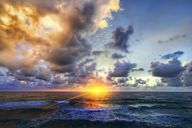 Amazing Sunrise On The Sea HD Desktop Wallpapers : Widescreen ...