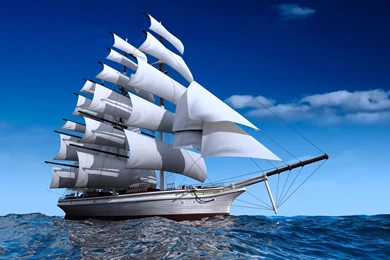 Ship Watercrafts Sea Ocean Boats Sky Clouds Sailing Blue Wallpapers ...
