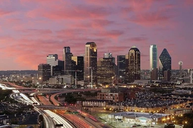 Dallas, Texas, Skyline At Dawn Wallpapers Free Desktop Backgrounds ...