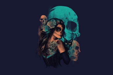 Women, Sugar Skull, Skull, Artwork, Fantasy Art Wallpapers HD
