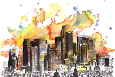 Popular Items For Los Angeles Skyline On Etsy