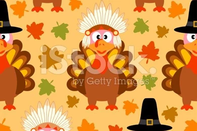 Thanksgiving Seamless Backgrounds With Funny Turkey Stock Vector ...