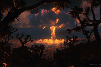 Landscapes Nature Desert Digital Art Nuclear Explosions Digital ...