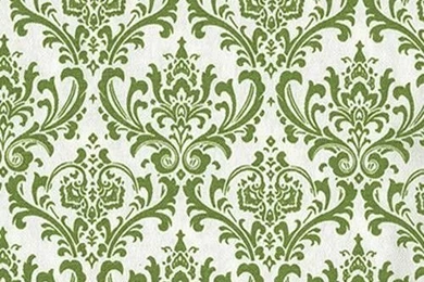 Madison Wallpapers Shamrock White/Green Damask By FabricsfromIndia