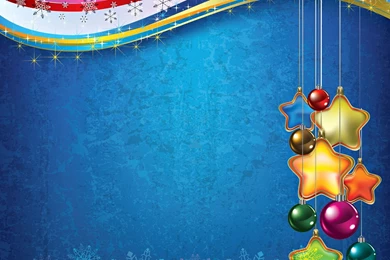 Beautiful Christmas Tree Decorations On Blue Backgrounds Wallpapers ...