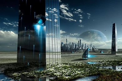 Abstacto Scifi Ciudad Futurista Wallpapers
