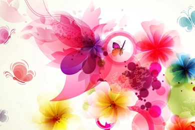 Wallpapers Butterflies And Flowers Vector 1920x1080