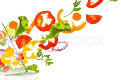 Fresh Vegetable Salad Isolated On A White Backgrounds