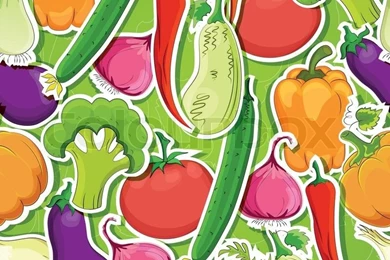 Seamless Funny Vegetable Vintage Backgrounds
