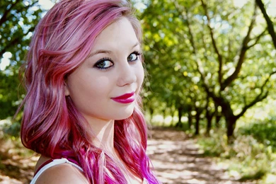 Pretty In Pink Faces Nature Pink Hair Women Wallpapers Wallpapers ...