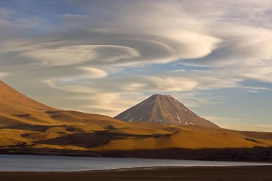 Swirling Clouds Over Volcano In Chile, South America, Mountain ...