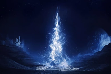 Castle Magic Night Blue Fantasy Wallpapers