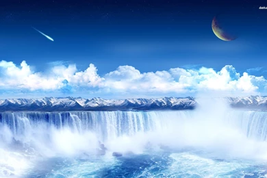 Blue Waterfall Wallpapers Fantasy Wallpapers