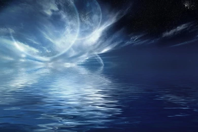 Abstract Blue Room Fantasy Art Simple Wallpapers