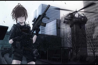 Anime Girl With Gun Wallpapers