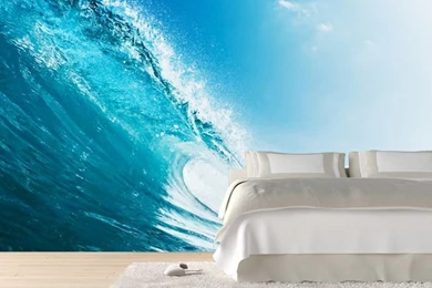 Modern Bedroom Decor With Ocean Wall Mural Decor   Wallpapers Mural ...