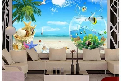 Aliexpress.com : Buy Wallpapers TV Backdrop Aquarium Ocean Views ...